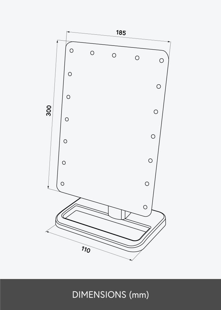 KAILA Lustro do makijażu LED m. Głośnik Bluetooth Różowe złoto 18x30 cm