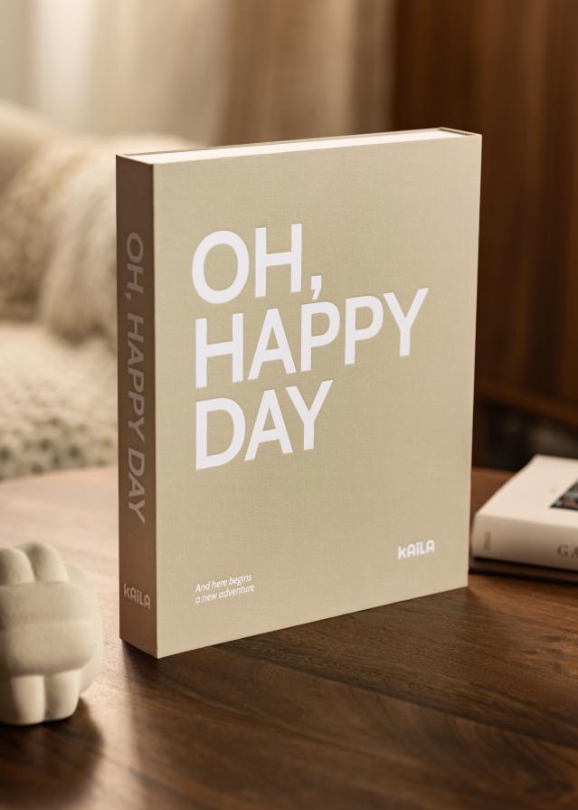 KAILA OH HAPPY DAY Grey - Coffee Table Photo Album (60 Czarne stron)