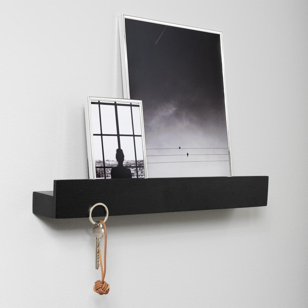 Magnes Shelf Black Painted Oak 40 cm