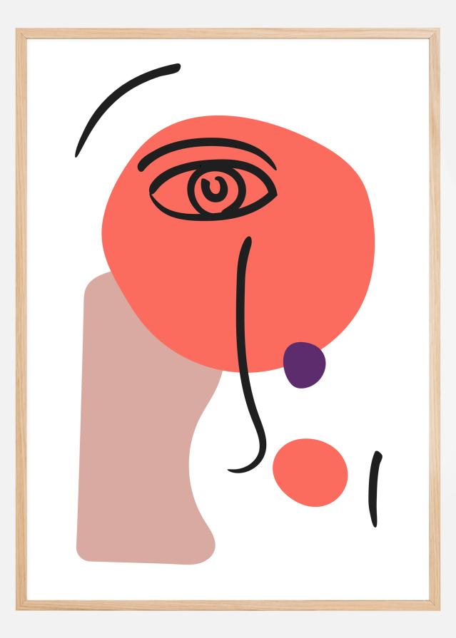 Abstract Face - Red I Plakat