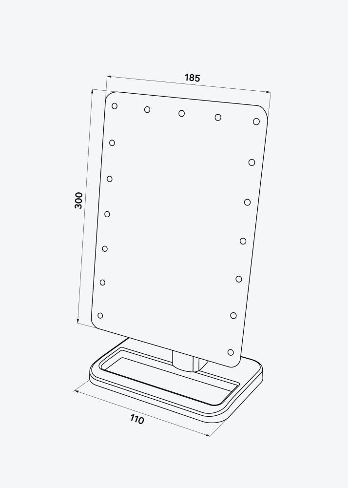 KAILA Lustro do makijażu LED m. Głośnik Bluetooth Różowe złoto 18x30 cm