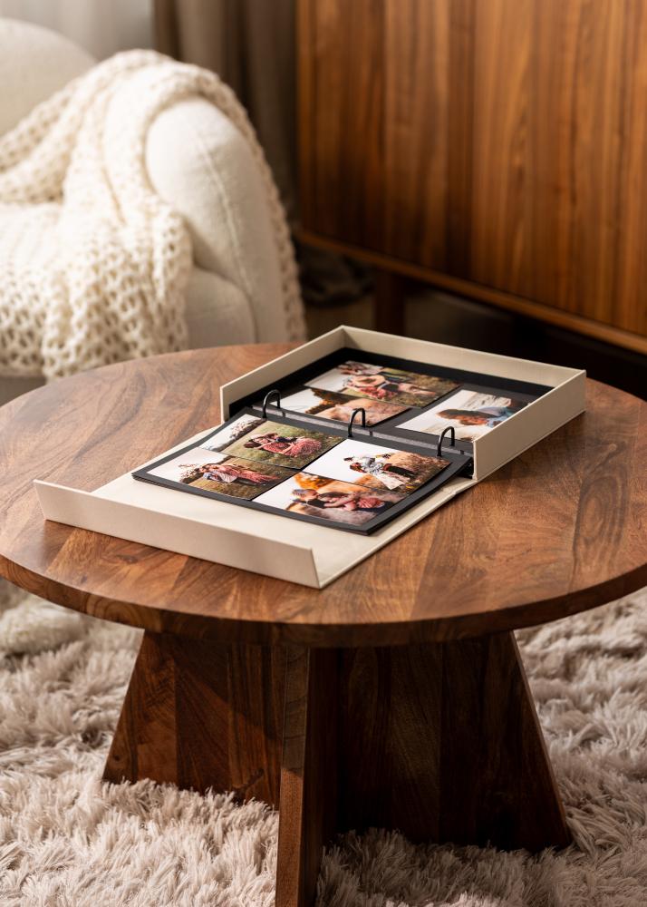 KAILA AUGENBLICKE Creme - Coffee Table Photo Album (60 Czarne Strony)