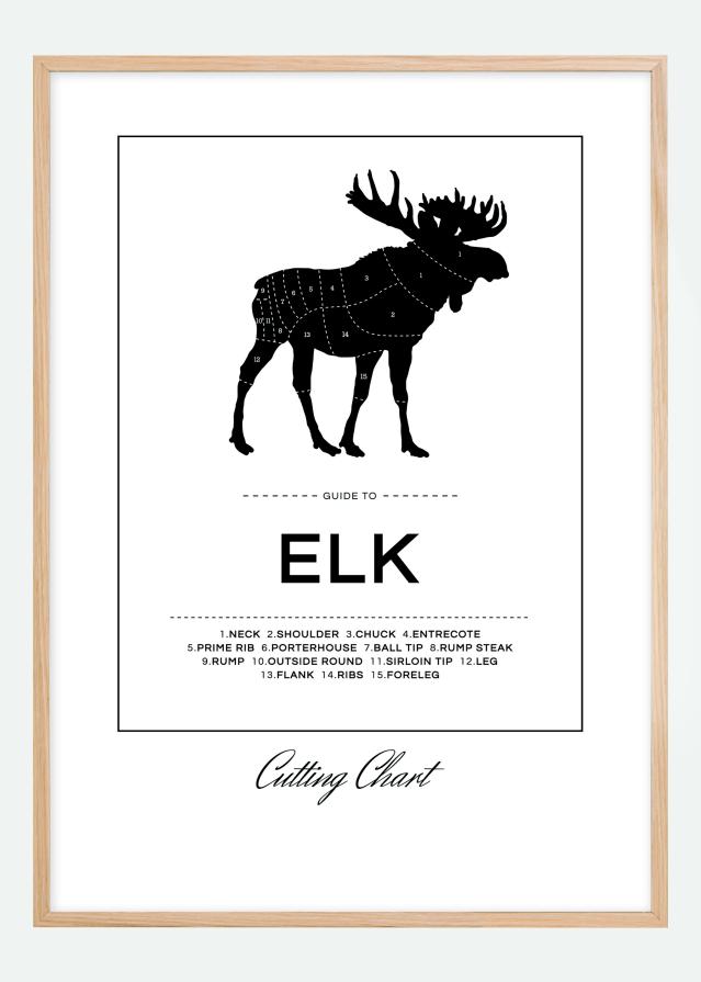 Elk Cut Chart Plakat