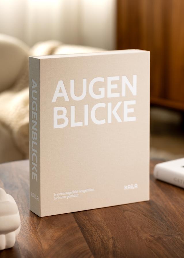 KAILA AUGENBLICKE Creme - Coffee Table Photo Album (60 Czarne Strony)