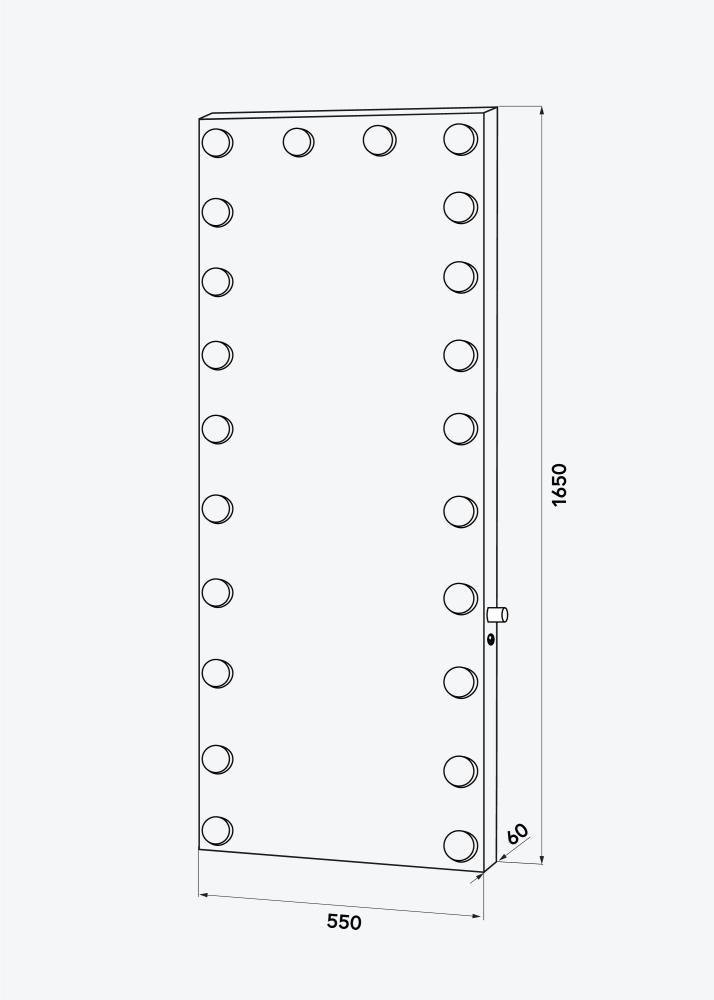 KAILA Lustro wysoki LED Srebrny 55x165 cm