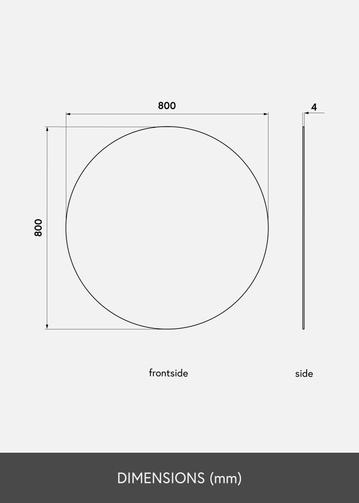 KAILA Okrągły Lustro Deluxe 80 cm Ø