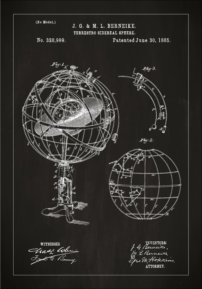 Rysunek patentowy - Astronomiczny model - Czarny Plakat