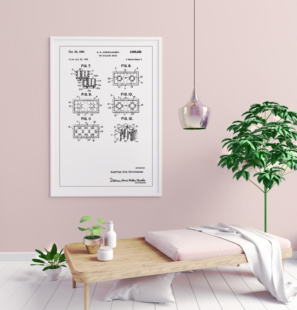 Patent Print - Lego Block II - White Plakat