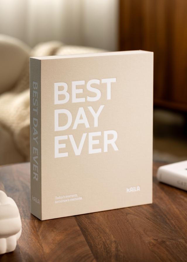 KAILA BEST DAY EVER Creme - Coffee Table Photo Album (60 Czarne Strony)