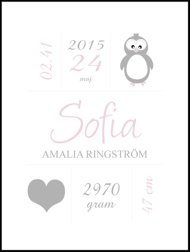 Penguin Birth Plakat Pink