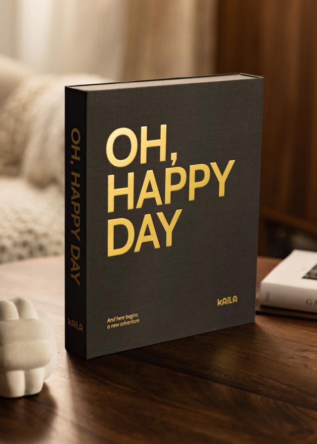 KAILA OH HAPPY DAY Black - Coffee Table Photo Album (60 Czarne Strony)