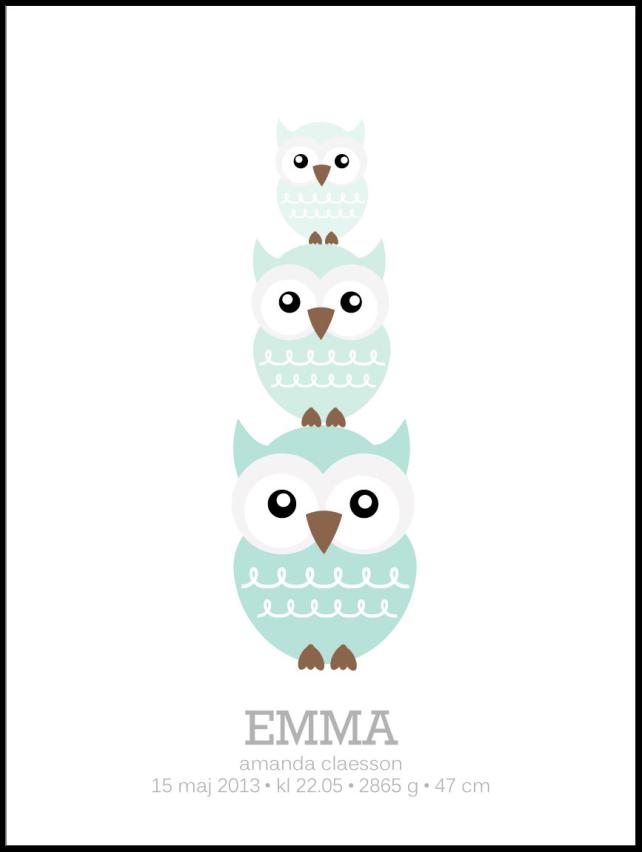 Owls Birth Plakat II Green