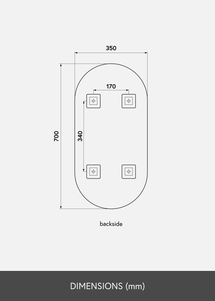 KAILA Lustro Owalny 35x70 cm