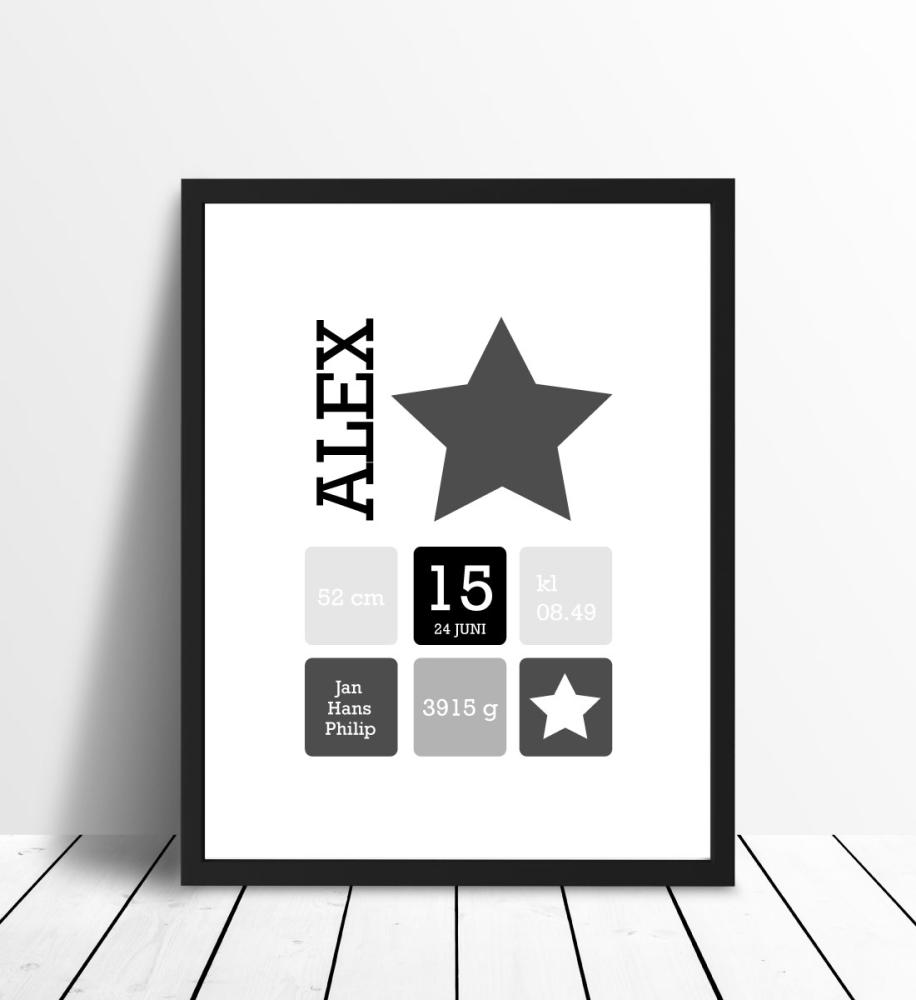 Star Birth Plakat Grey