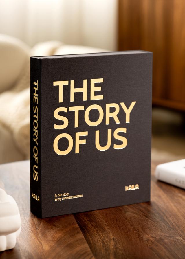 KAILA THE STORY OF US Creme - Coffee Table Photo Album (60 Czarne stron)