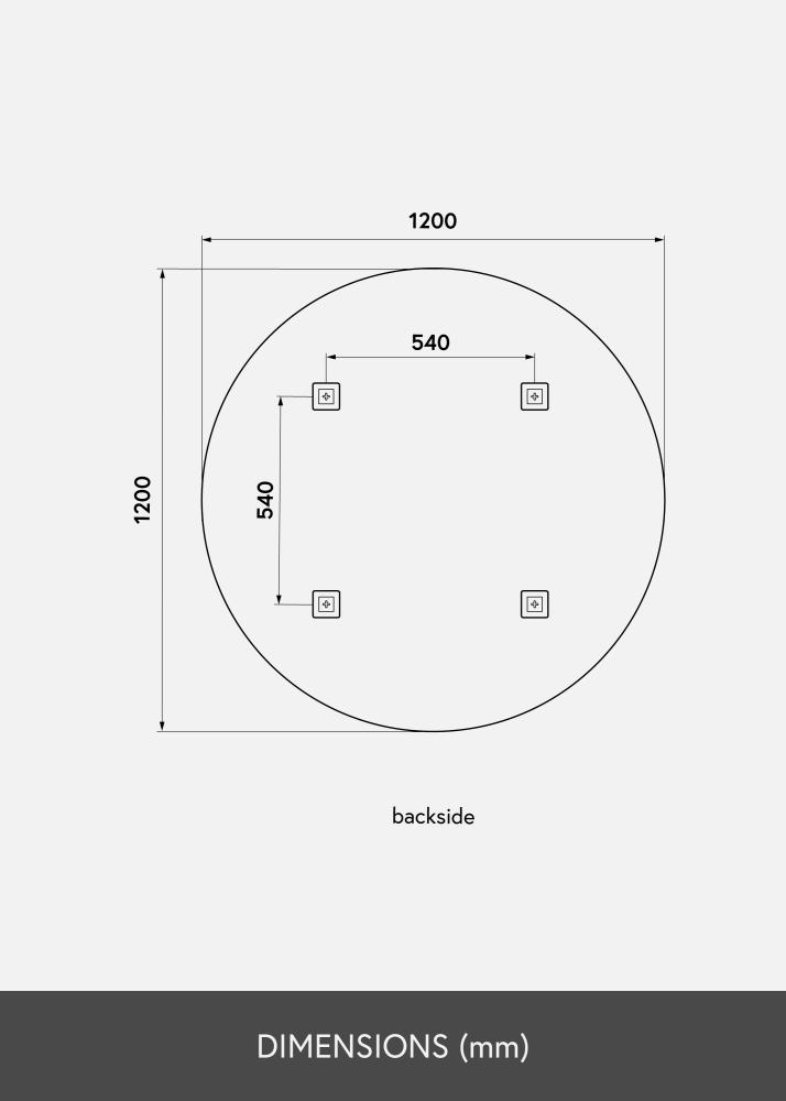 KAILA Okrągły Lustro 120 cm Ø