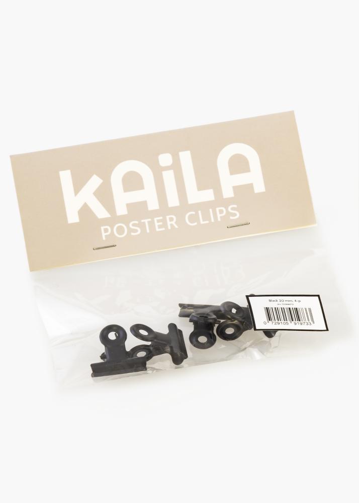 KAILA Plakat Clip Black 20 mm - 4-p