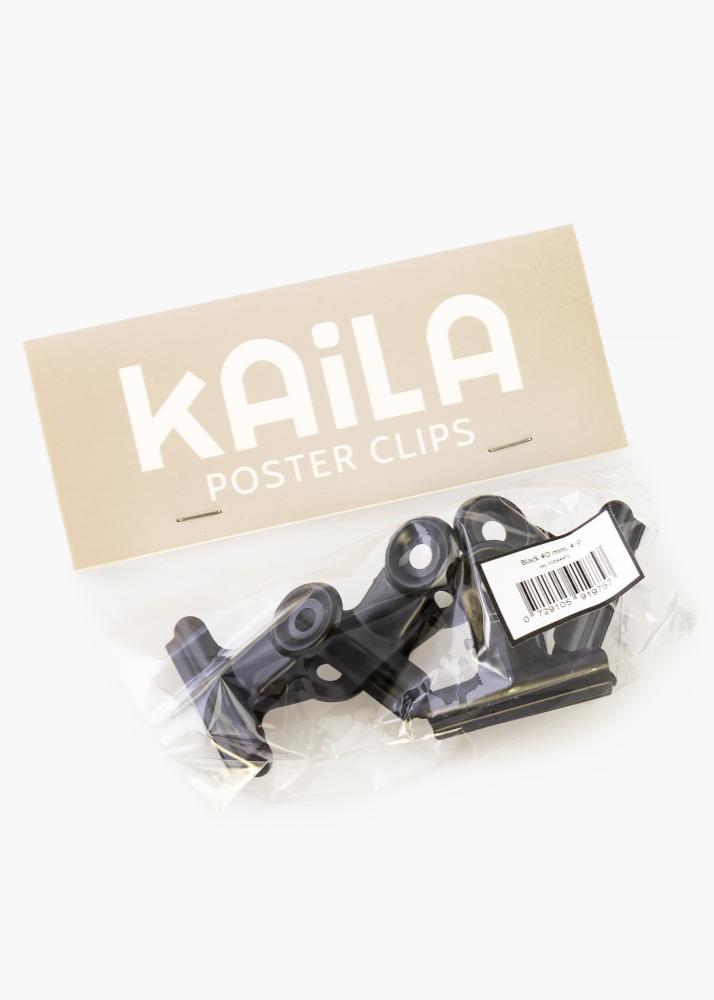 KAILA Plakat Clip Black 40 mm - 4-p