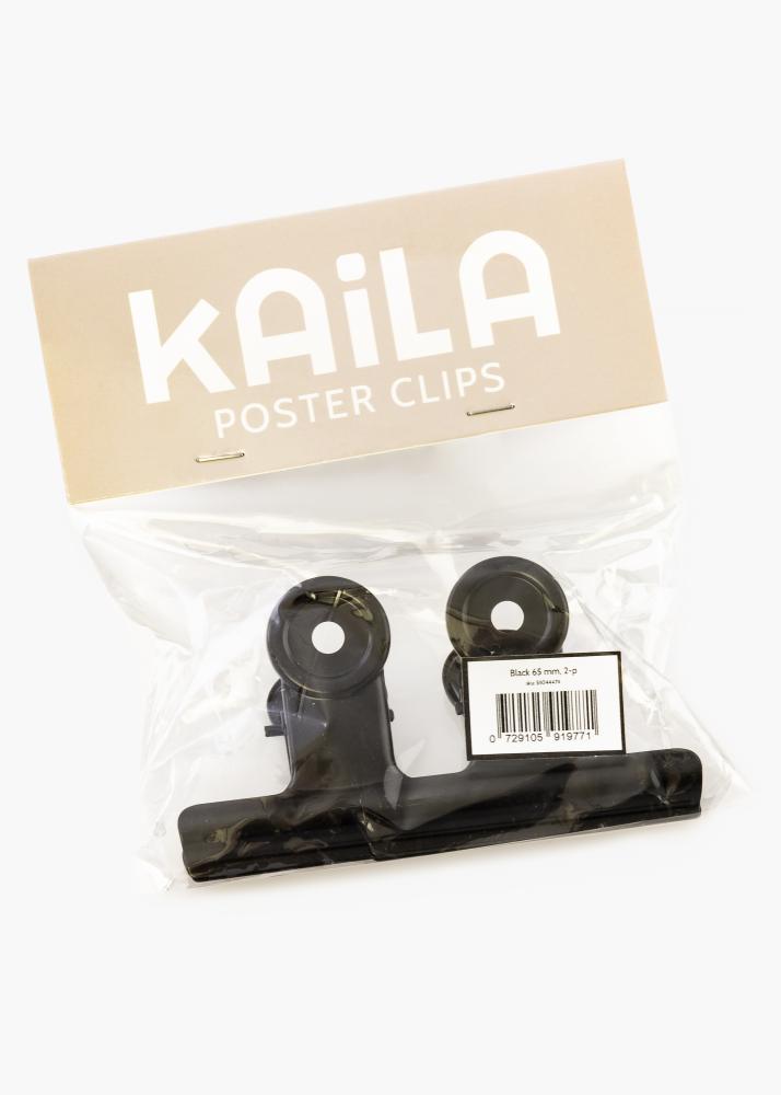 KAILA Plakat Clip Black 65 mm - 2-p