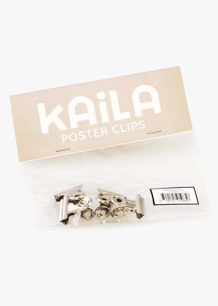 KAILA Plakat Clip Srebrny 20 mm - 4-p