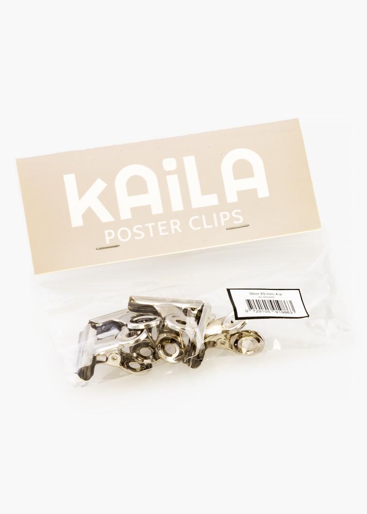 KAILA Plakat Clip Srebrny 30 mm - 4-p