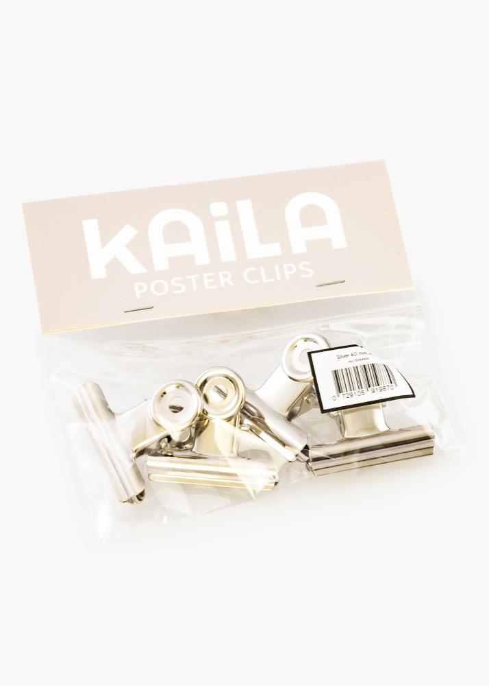 KAILA Plakat Clip Srebrny 40 mm - 4-p