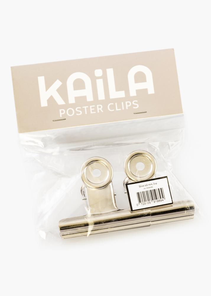 KAILA Plakat Clip Srebrny 65 mm - 2-p