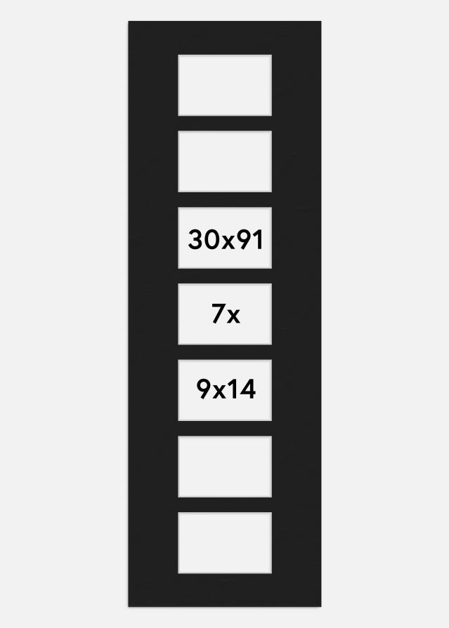 Passe-patrout Czarny 30x91 cm - Kolaż 7 Zdjęcia (9x14 cm)