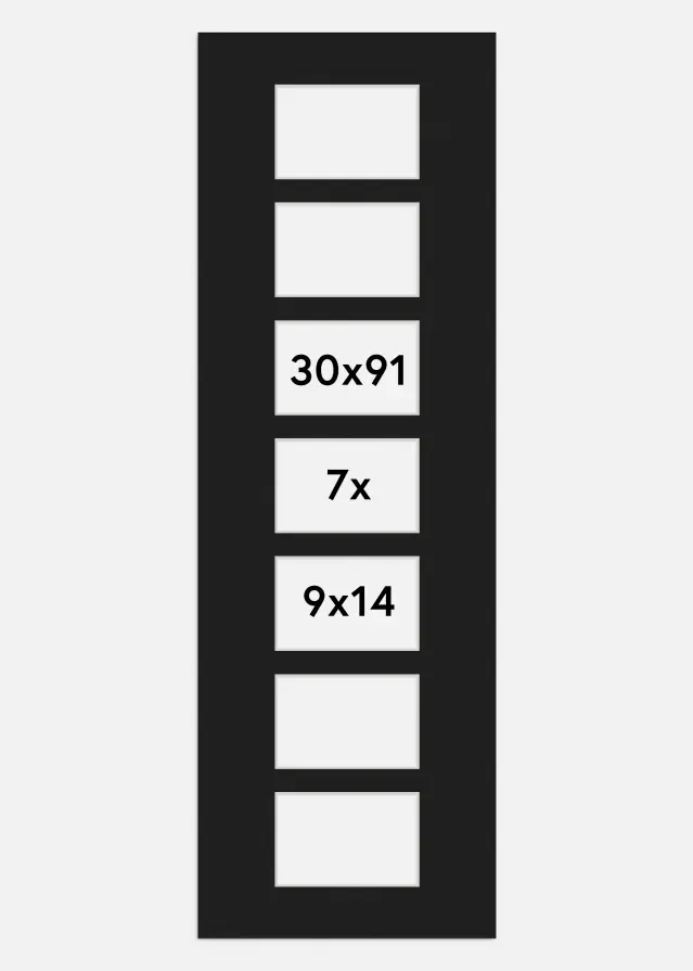 Passe-patrout Czarny 30x91 cm - Kolaż 7 Zdjęcia (9x14 cm)