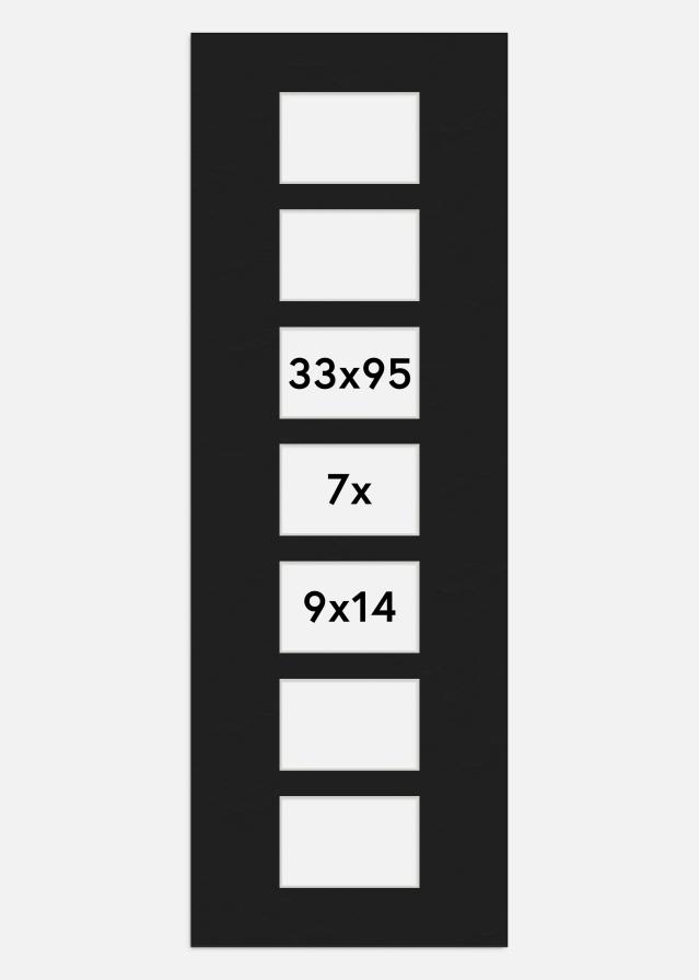 Passe-patrout Czarny 33x95 cm - Kolaż 7 Zdjęcia (9x14 cm)