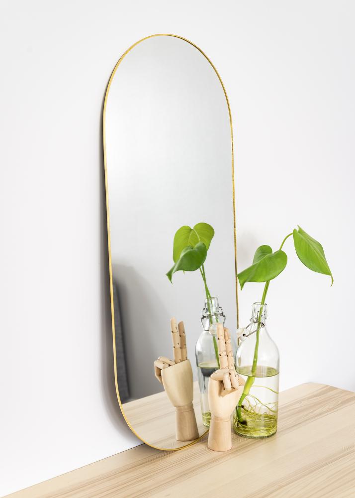 KAILA Owalny Mirror - Thin Brass 35x80 cm