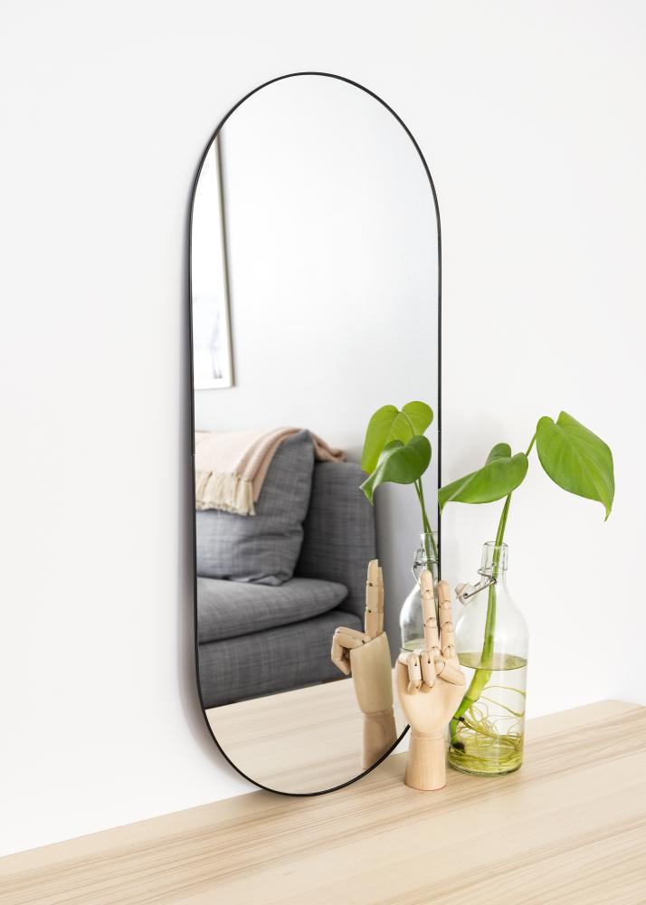 Owalny Mirror Jersey- Thin Black 35x80 cm