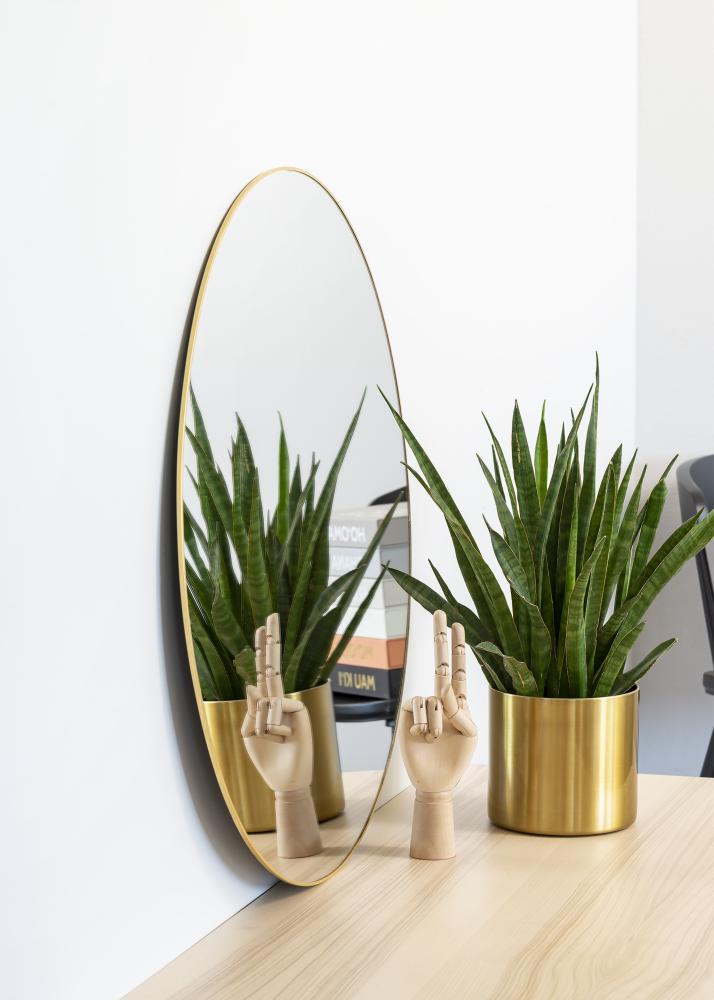 KAILA Round Mirror - Thin Brass 70 cm Ø