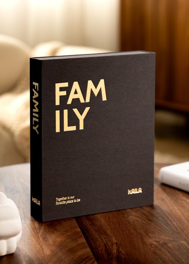 KAILA FAMILY Creme - Coffee Table Photo Album (60 Czarne Strony / 30 arkuszy)