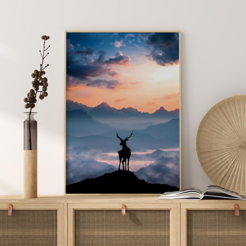 Heavenly Blue Deer Plakat