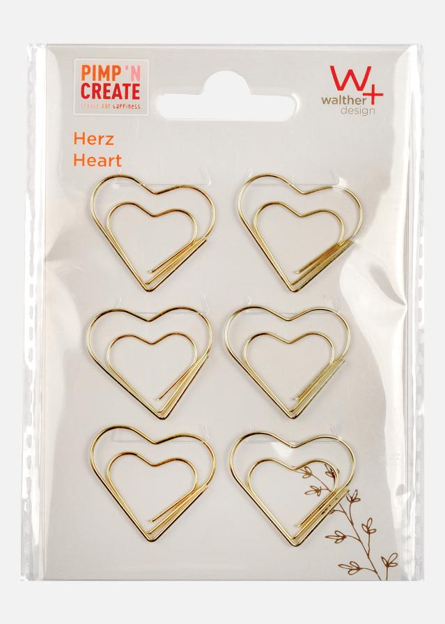 PAC Metalowy Paperclip Heart Złoty