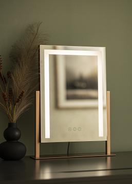 KAILA Lustro do makijażu Stand LED Różowe złoto 30x41 cm