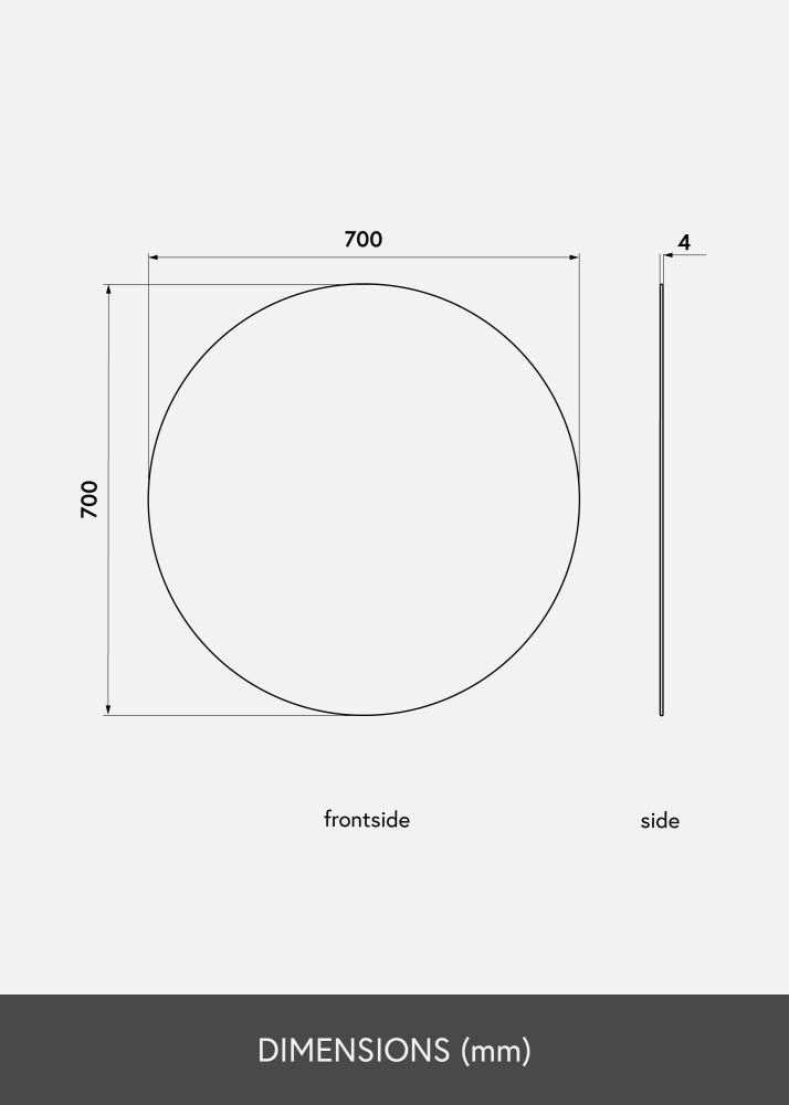 KAILA Okrągły Lustro 70 cm Ø