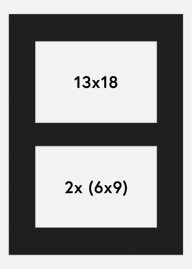 Passe-patrout Czarny 13x18 cm - Kolaż 2 Zdjęcia (6x9 cm)