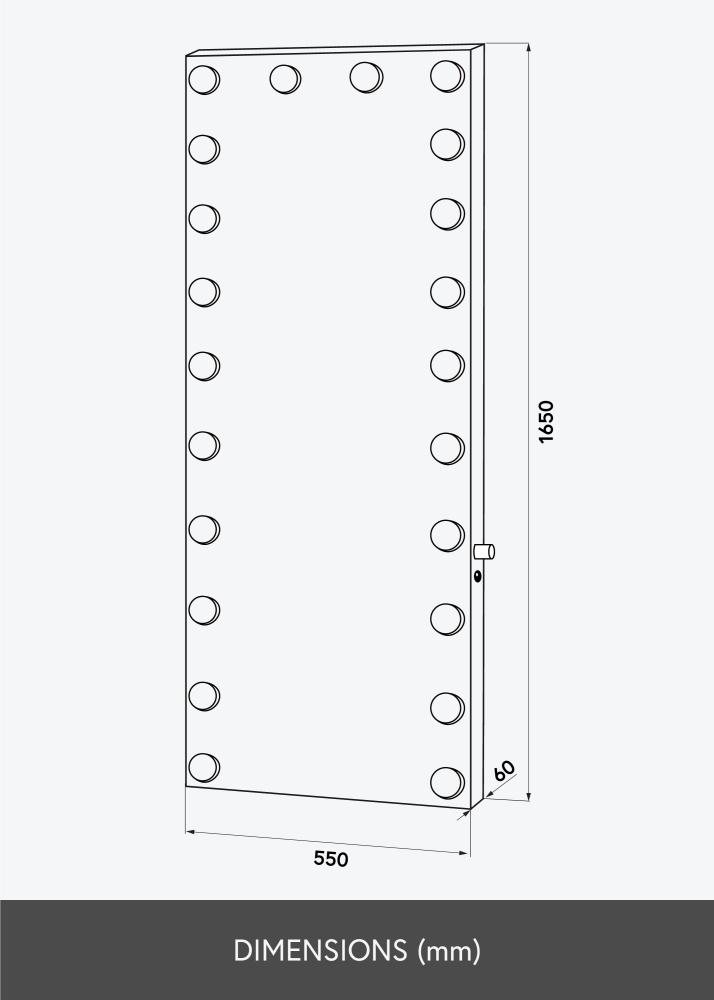 KAILA Lustro wysoki LED Srebrny 55x165 cm