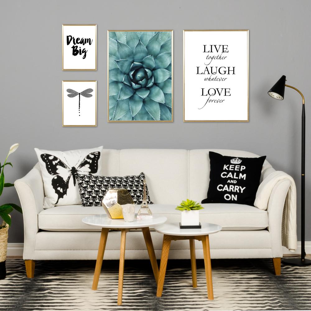 Live, laugh, love - Czarny Plakat