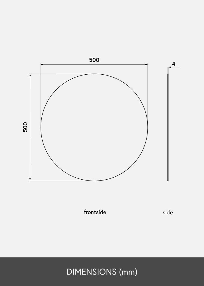 KAILA Okrągły Lustro 50 cm Ø