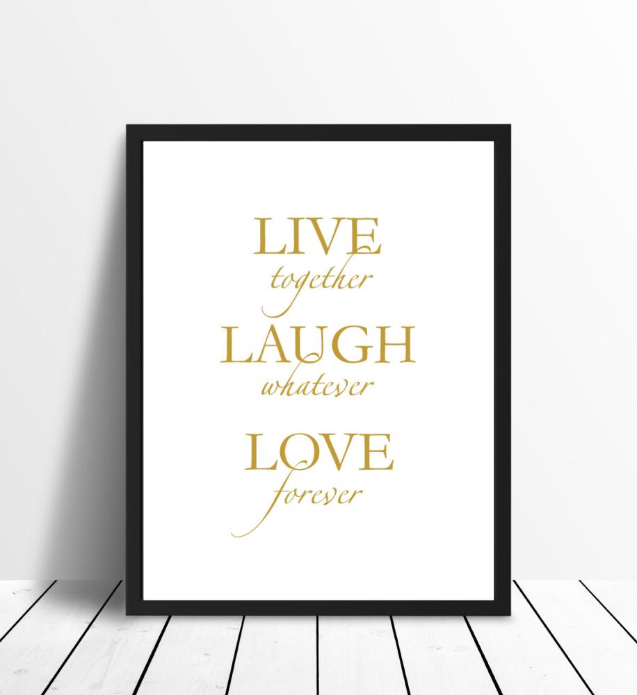 Live, laugh, love - Złocisty Plakat