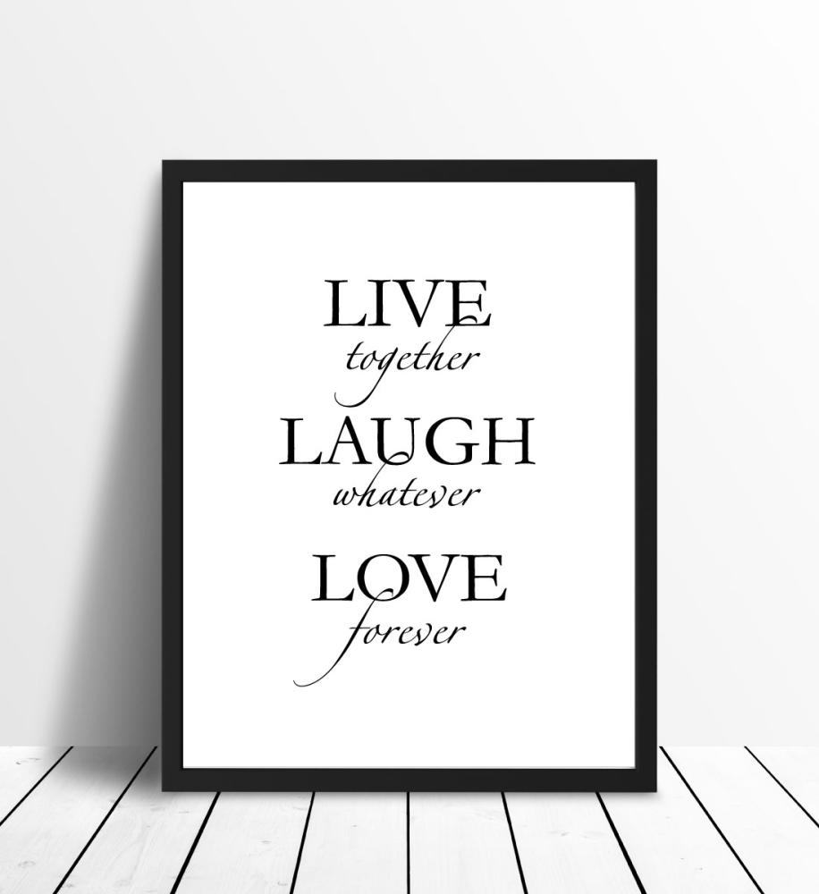 Live, laugh, love - Czarny Plakat