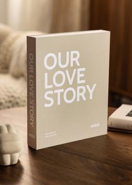 KAILA OUR LOVE STORY Grey - Coffee Table Photo Album (60 Czarne stron)