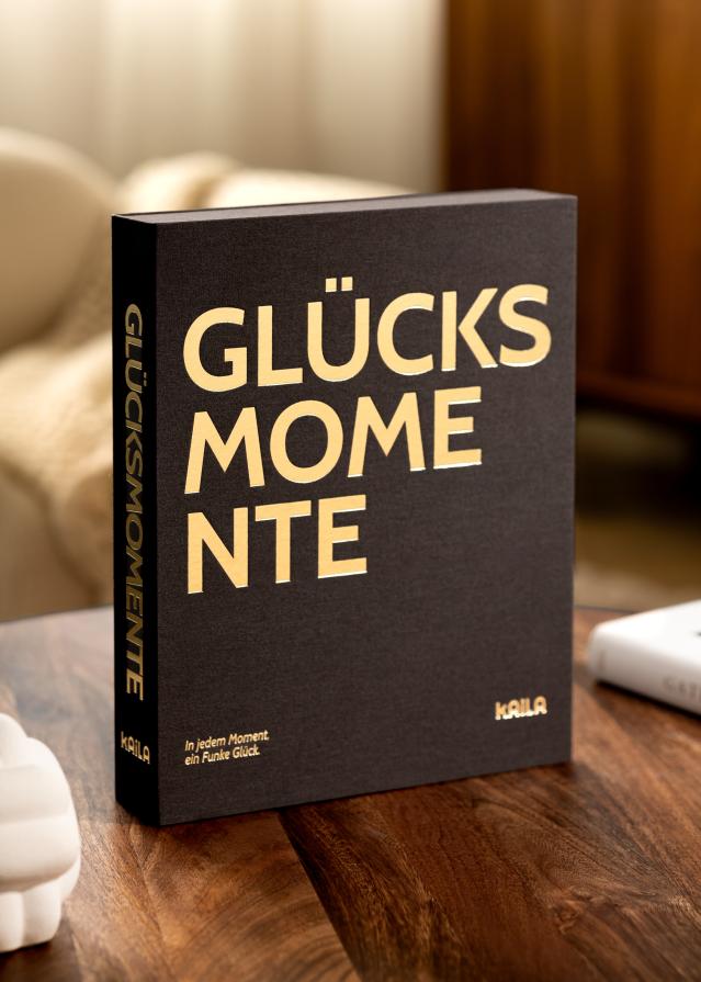 KAILA GLÜCKSMOMENTE Creme - Coffee Table Photo Album (60 Czarne Strony)