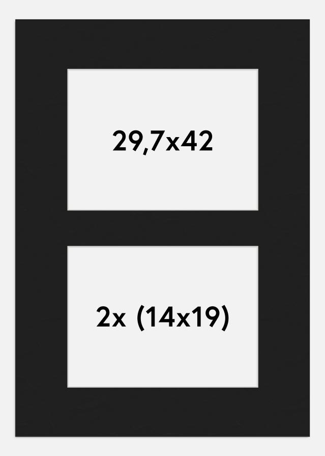 Passe-patrout Czarny 29,7x42 cm - Kolaż 2 Zdjęcia (14x19 cm)