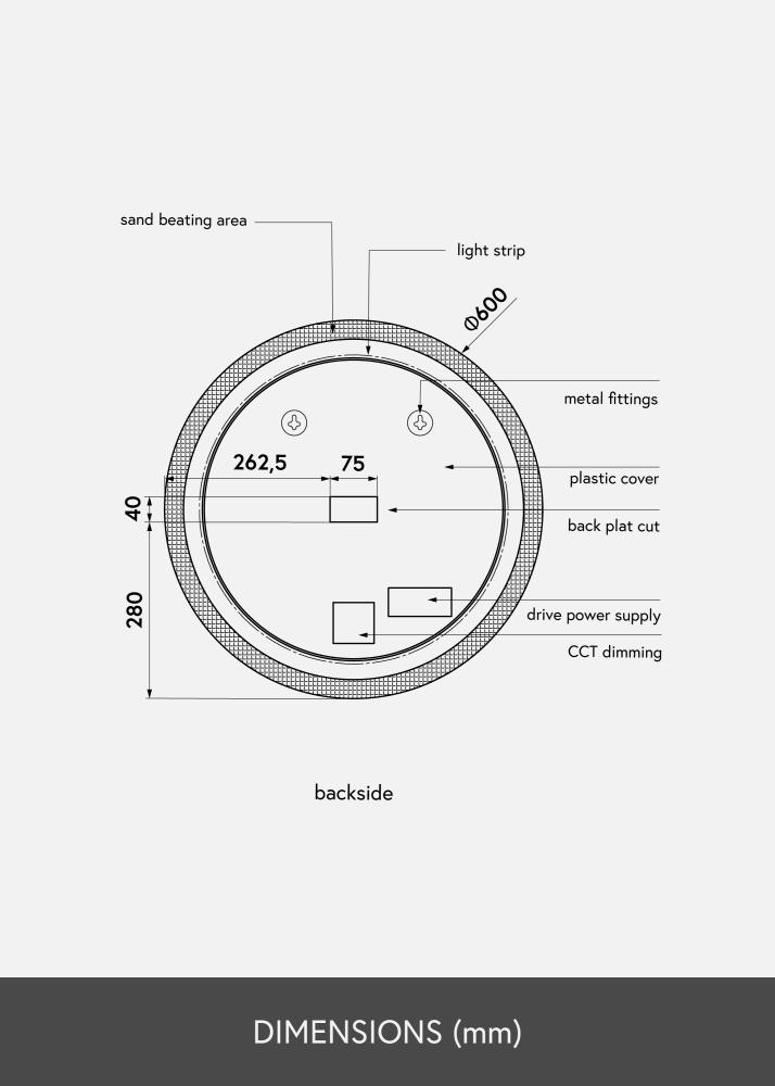 KAILA Lustro Circular LED 60 cm Ø