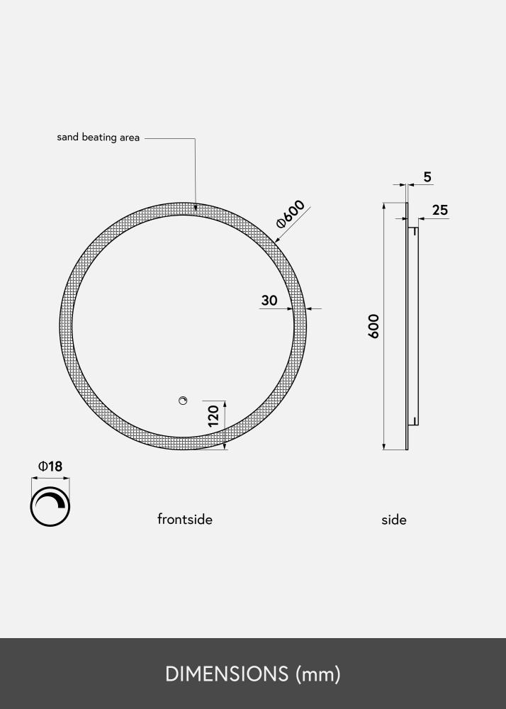 KAILA Lustro Circular LED 60 cm Ø