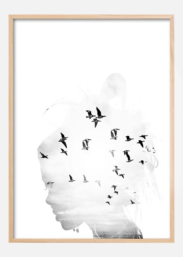 Bird Head B&W Plakat